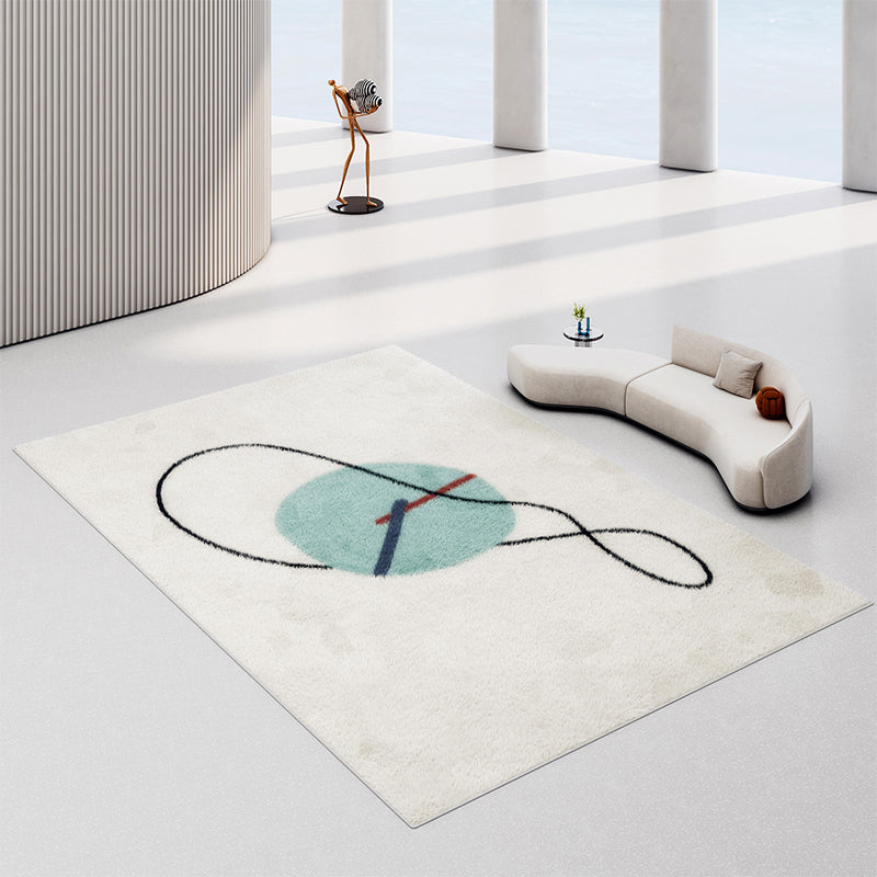 Modern Drawing Room Area Rug Khaki Polyester Area Carpet Non-Slip Backing Area Rug