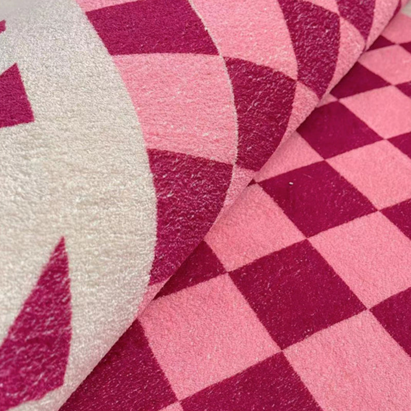 Licht oranje contrast kleurrooster tapijten polyester eenvoudig tapijt wasbaar tapijt voor woonkamer