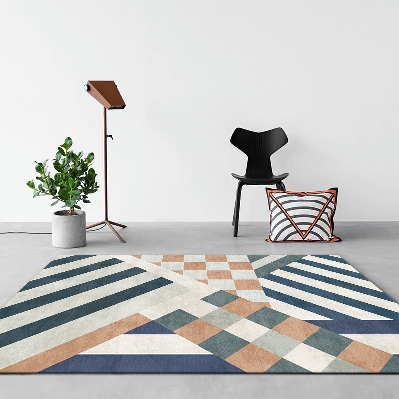 Zwart eigentijds tapijten Polyester grafisch vloerkleed niet-slip achterste tapijt voor woonkamer