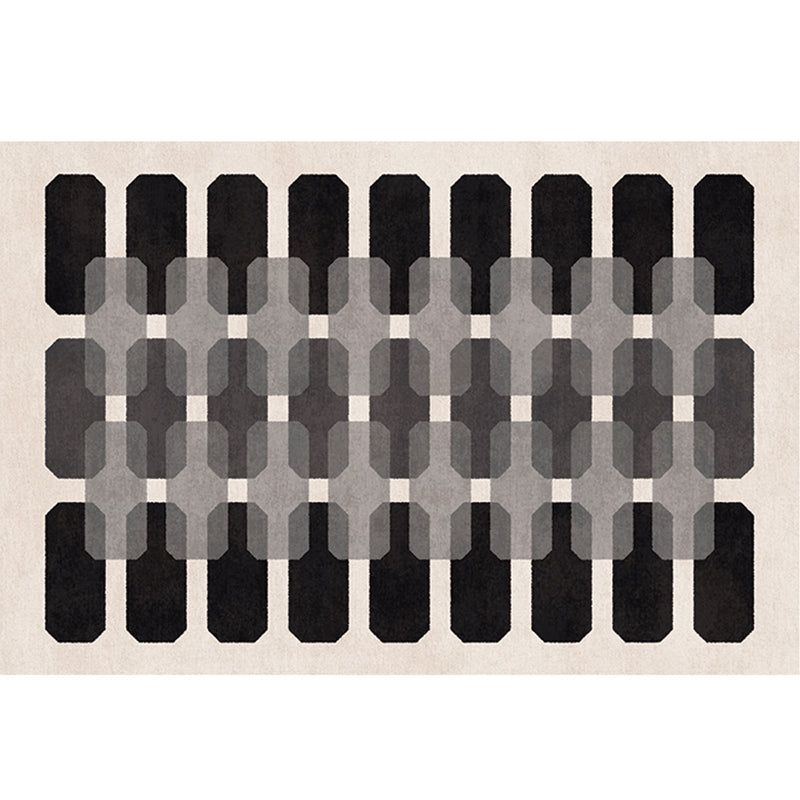Zwart eigentijds tapijten Polyester grafisch vloerkleed niet-slip achterste tapijt voor woonkamer