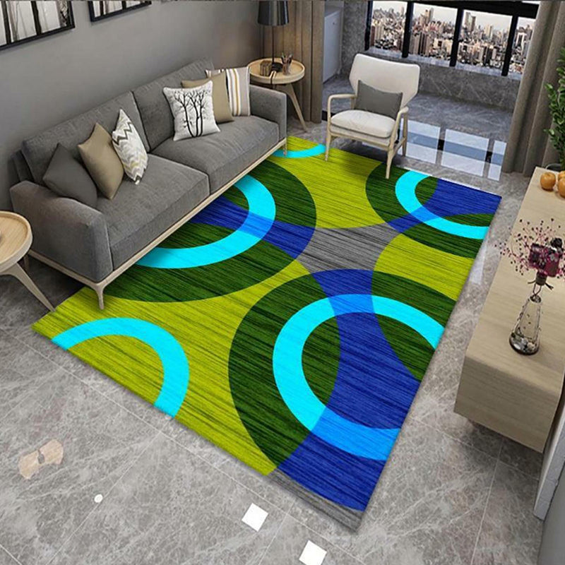 Navy eigentijds gebied Tapijten Polyester Lijn Tapijten Resistent Rug voor woonkamer