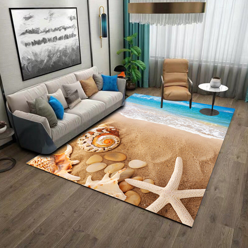 Creatief strandpatroon Tapijt Polyester Indoor Tapijten Stain Resistent gebied Rug voor woningdecoratie