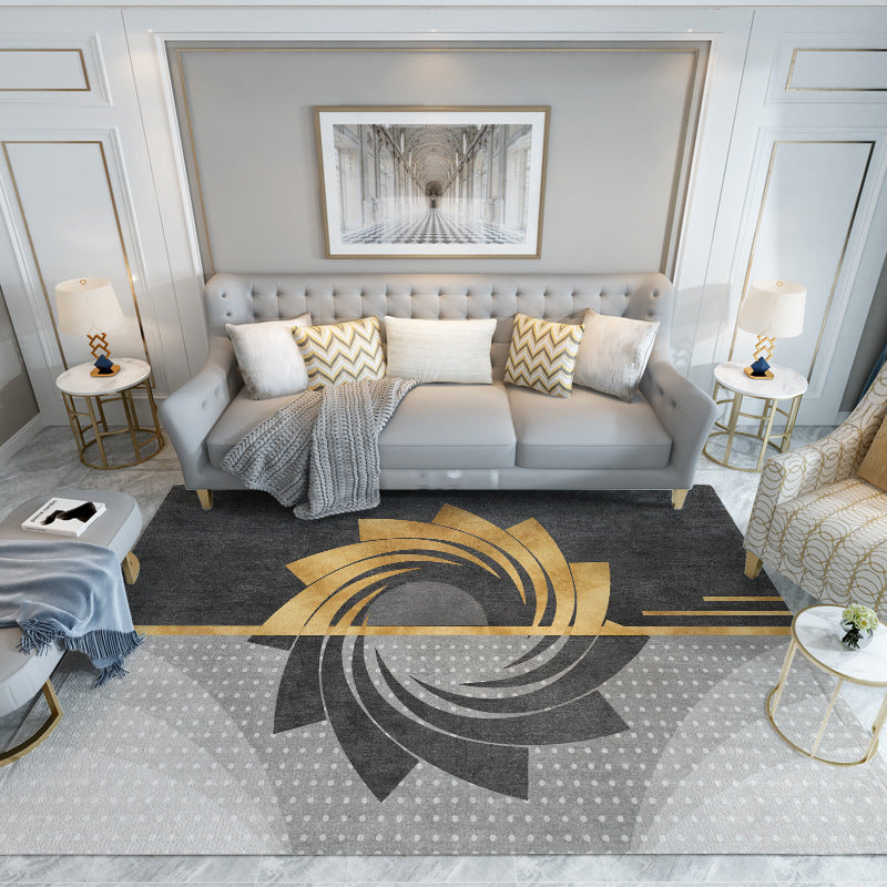 Hedendaags artistiek gedrukt tapijten Polyester binnen tapijt Non-slip achterstappert tapijt voor woonkamer
