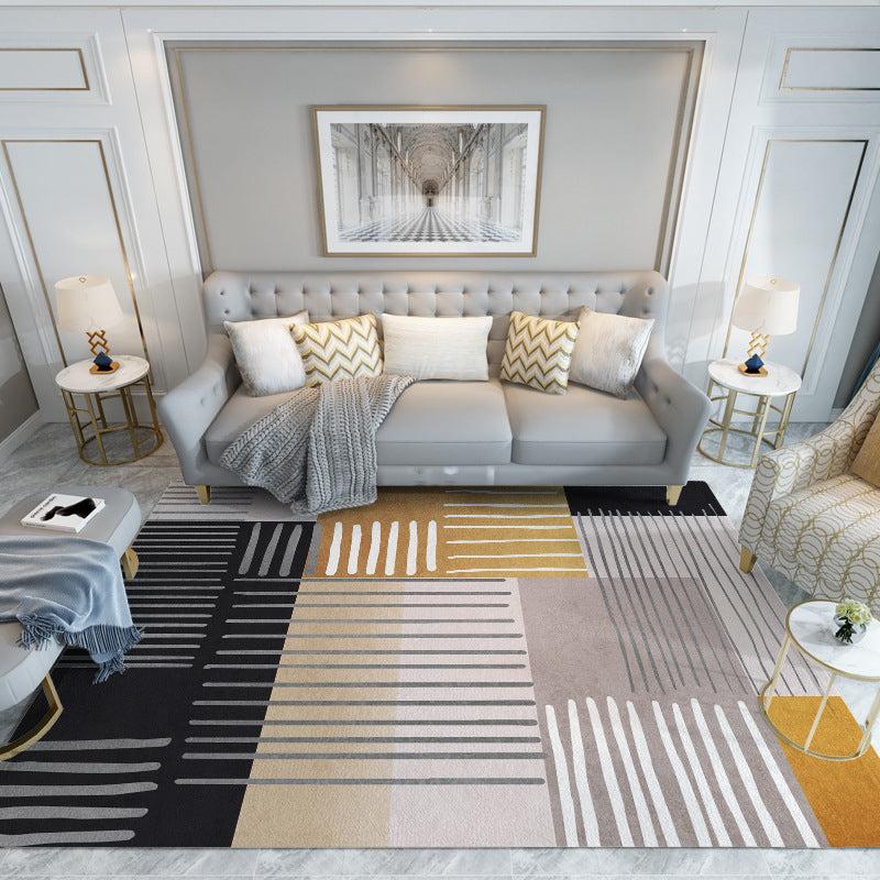 Hedendaags artistiek gedrukt tapijten Polyester binnen tapijt Non-slip achterstappert tapijt voor woonkamer