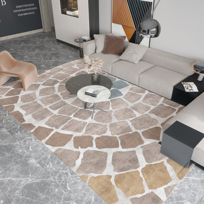 Hedendaags artistiek gedrukt tapijten Polyester binnen tapijt Non-slip achterstappert tapijt voor woonkamer