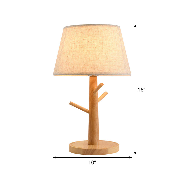 1 tête de chevet à tambour effilé lampe de lecture de tissu contemporain Livre Light in Wood