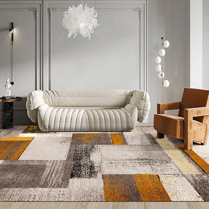 Zwart gestreepte tapijten Polyester Modern Rug Stain Resistant Rug voor woonkamer