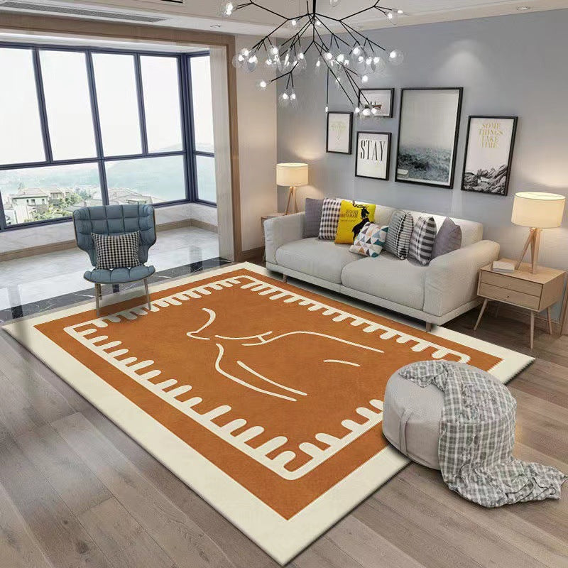 Contemporary Indoor Rug Simple Abstract Pattern Polyester Stain Resistant Area Rug for Living Room