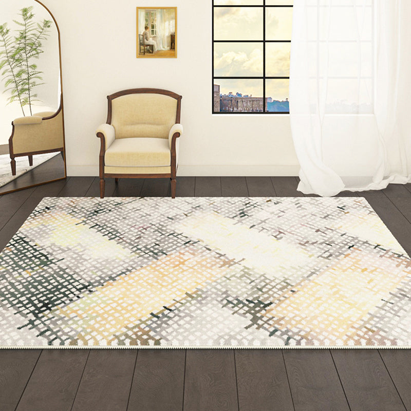 Geel modern tapijt abstract patroon polyester gebied tapijt antislip wasbaar tapijt voor woningdecoratie