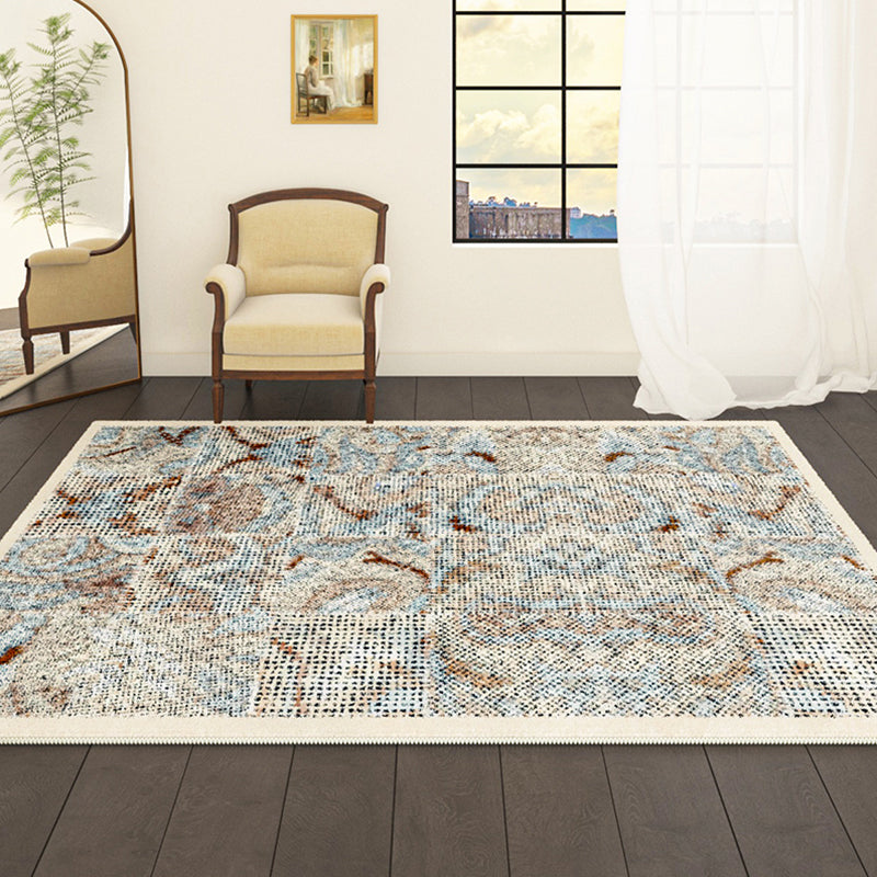 Geel modern tapijt abstract patroon polyester gebied tapijt antislip wasbaar tapijt voor woningdecoratie