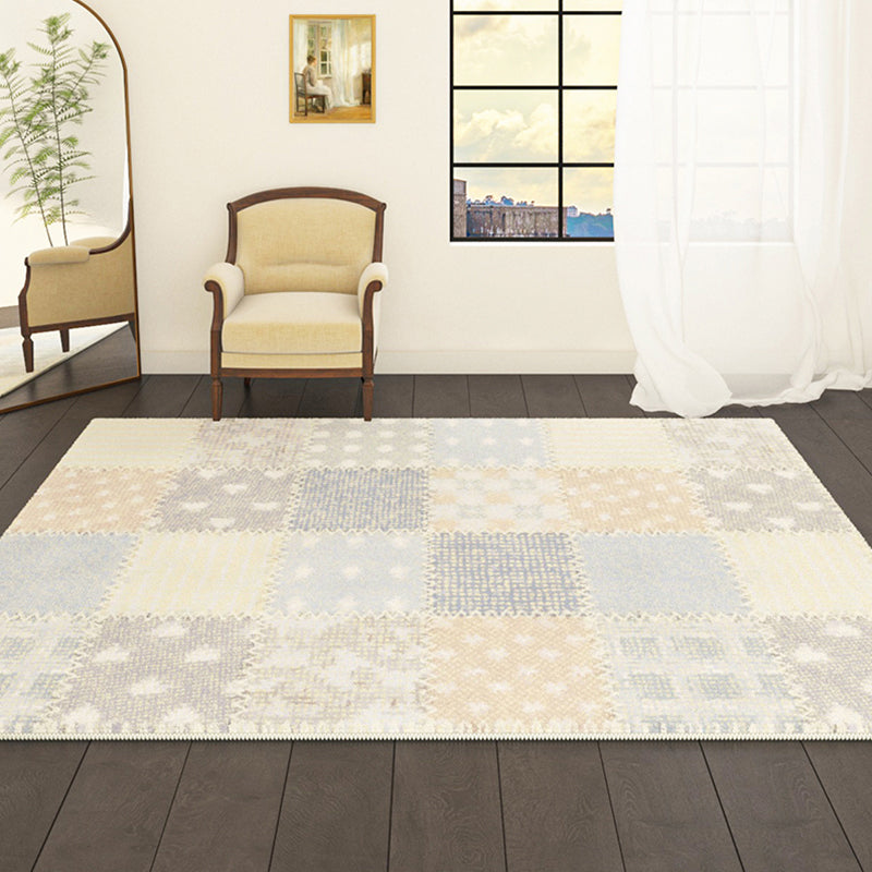 Geel modern tapijt abstract patroon polyester gebied tapijt antislip wasbaar tapijt voor woningdecoratie