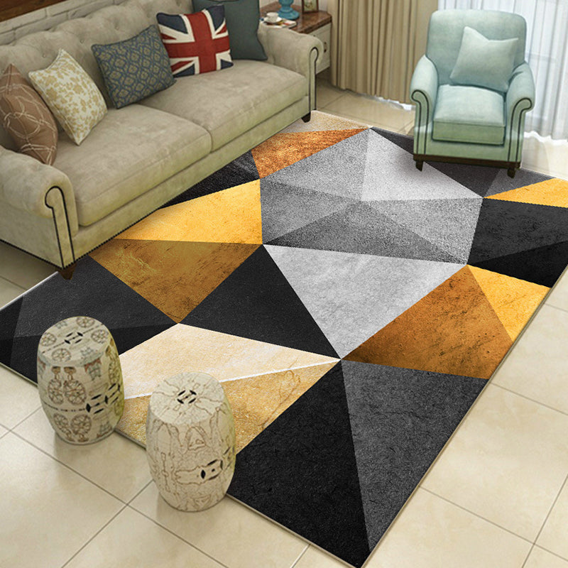 Zwart modern tapijten polyester grafisch gebied tapijt niet-slip achterste tapijt voor salon