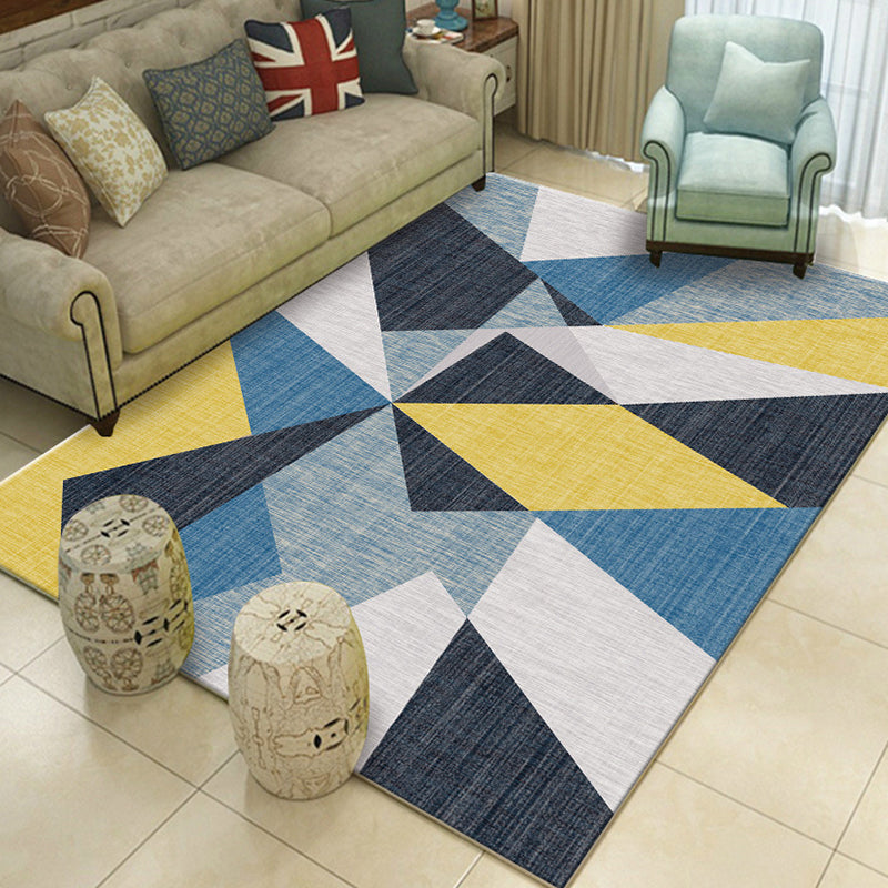 Zwart modern tapijten polyester grafisch gebied tapijt niet-slip achterste tapijt voor salon