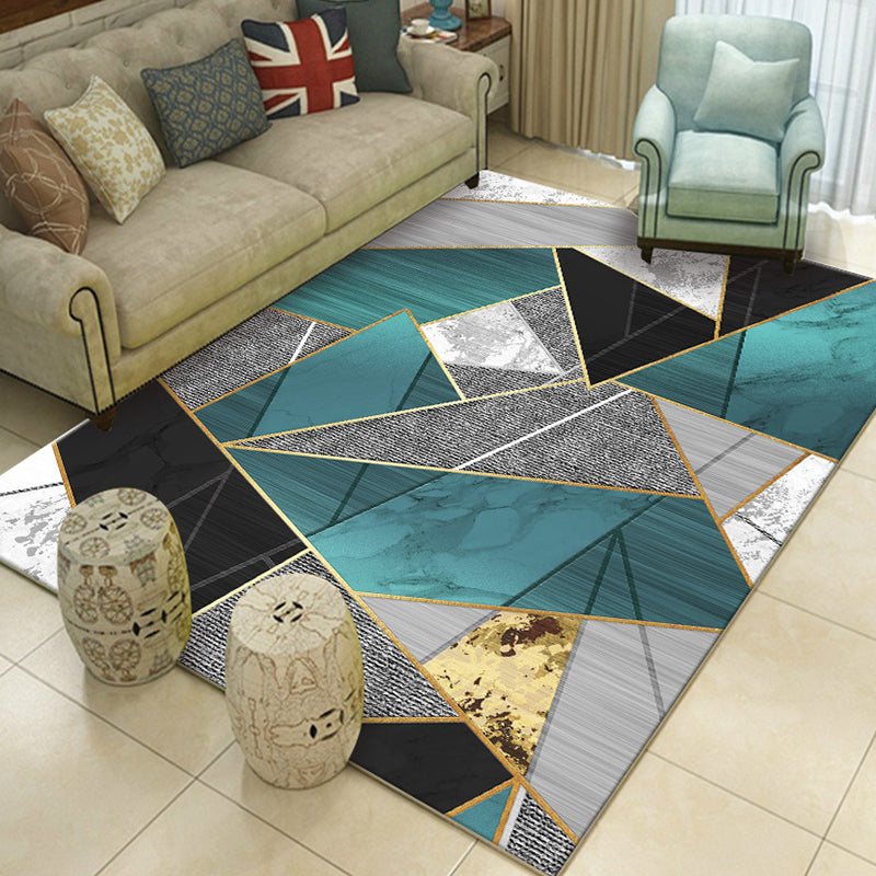 Zwart modern tapijten polyester grafisch gebied tapijt niet-slip achterste tapijt voor salon