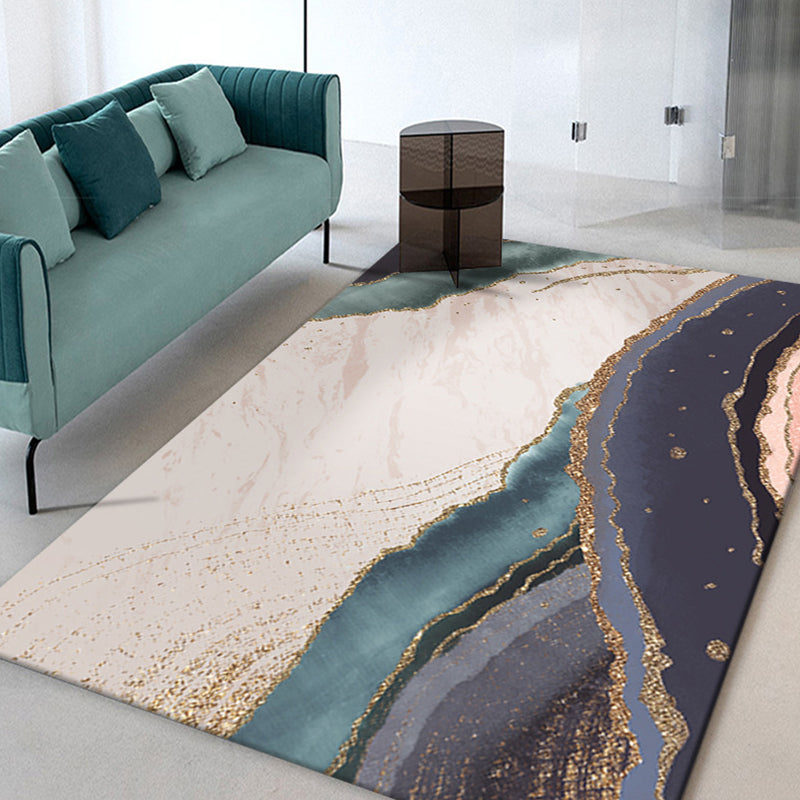 Fancy Abstract Print Area Tapijt Modern Polyester Area Tapijt Non-slip achterste tapijt voor thuisdecoratie