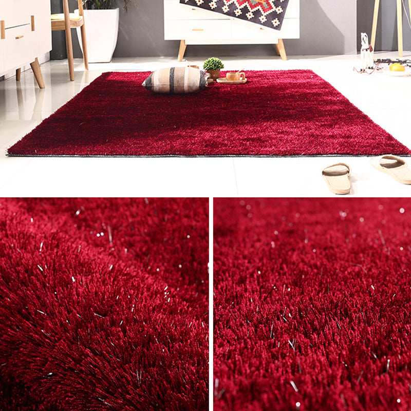Moderner Wohnzimmer Teppich rein Farbe Rotes Bereich Teppich Polyester Nicht-Rutsch-Backing Teppich
