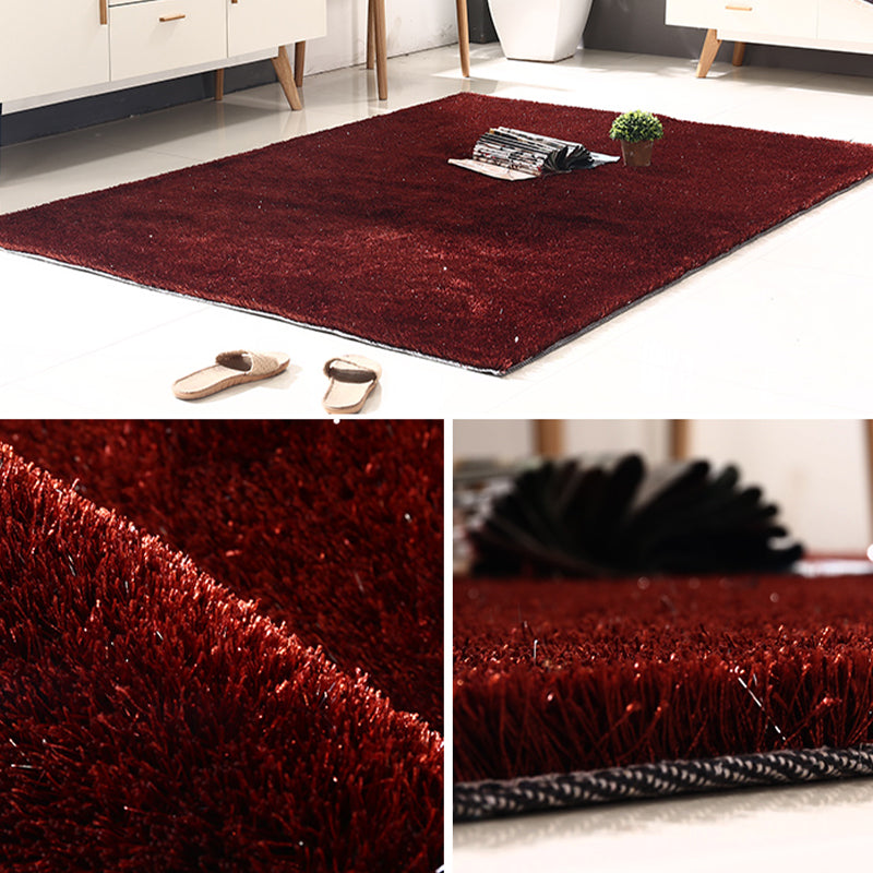 Moderner Wohnzimmer Teppich rein Farbe Rotes Bereich Teppich Polyester Nicht-Rutsch-Backing Teppich