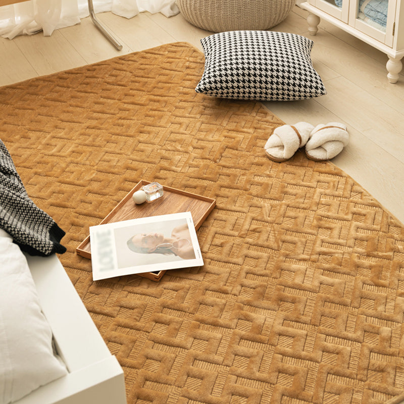 Tapis rose de couleur un tapis en polyester moderne tapis de support sans glissement pour décoration intérieure