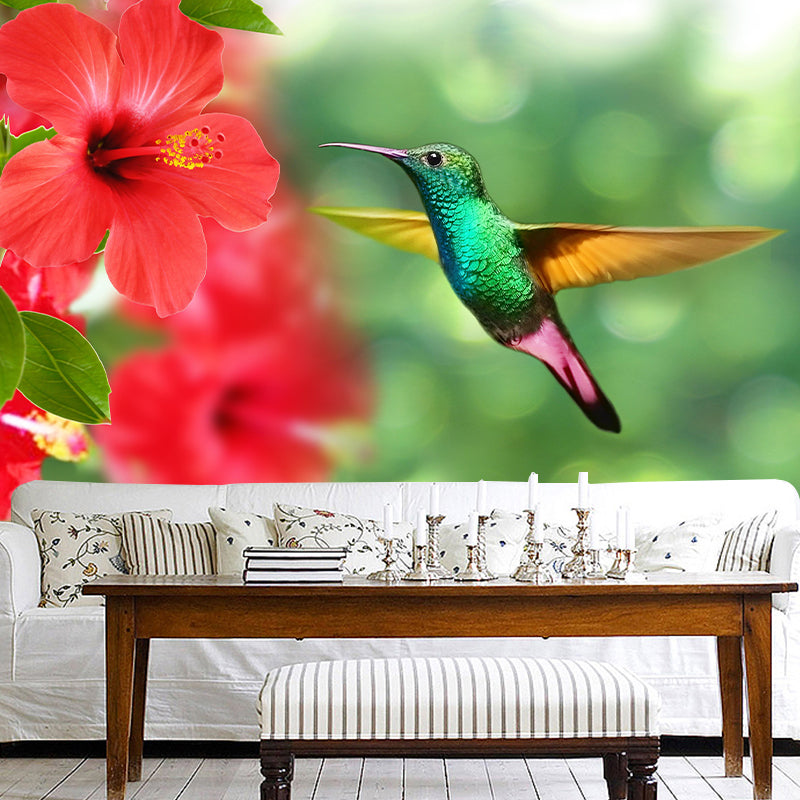 Hummingbird Wall Mural Wallpaper Mildew Resistant Wall Covering for Decoration
