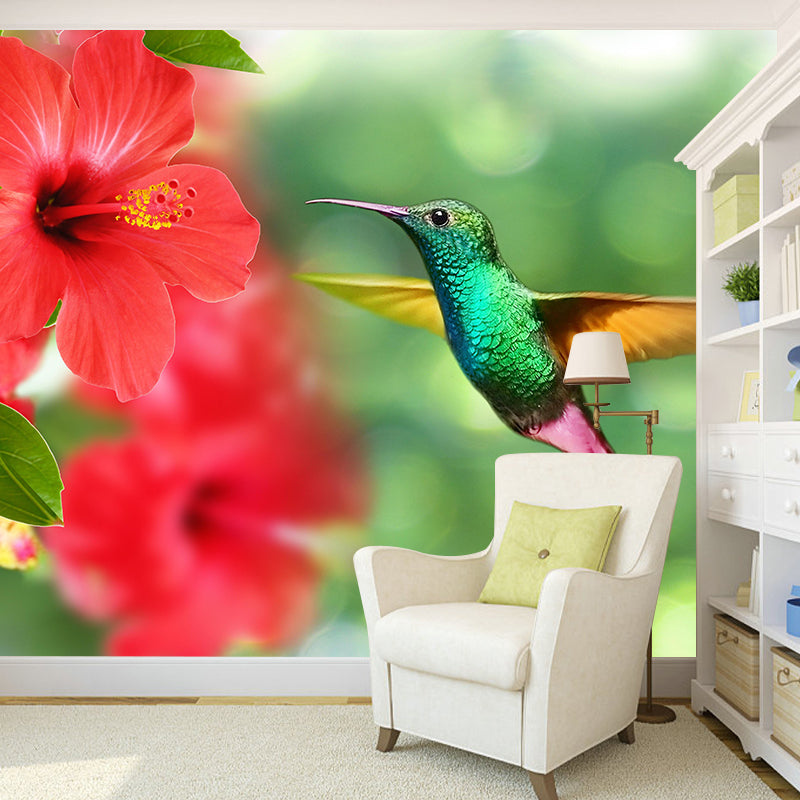 Hummingbird Wall Mural Wallpaper Mildew Resistant Wall Covering for Decoration