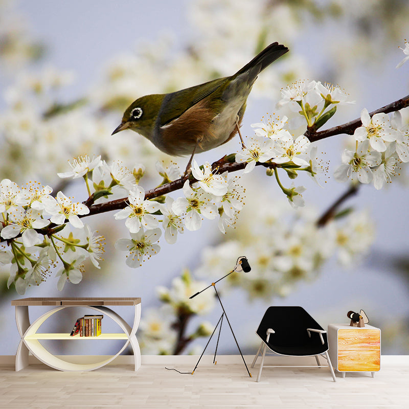 Lovely Bird Wall Mural Wallpaper Mildew Resistant Wall Covering for Decoration