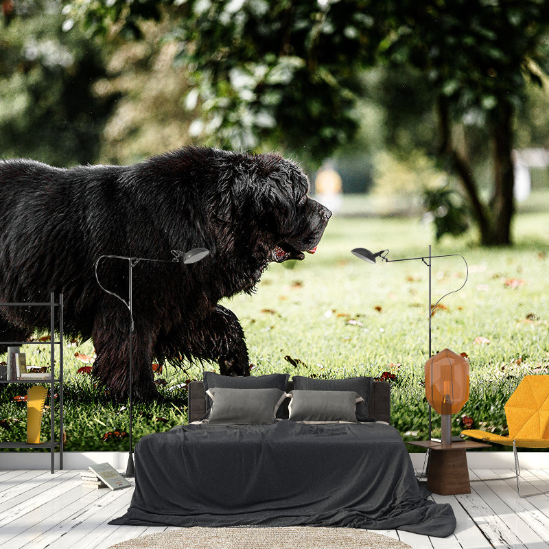 Lovely Dog Wall Mural Wallpaper Mildew Resistant Wall Covering for Decoration