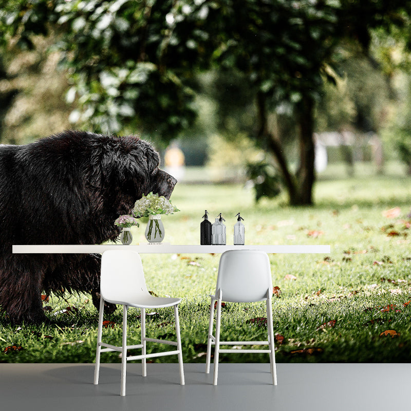 Lovely Dog Wall Mural Wallpaper Mildew Resistant Wall Covering for Decoration