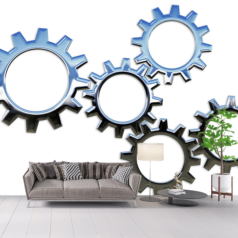 Industrial Gear Mural Wallpaper Mildew Resistant Wall Covering for Wall Decor