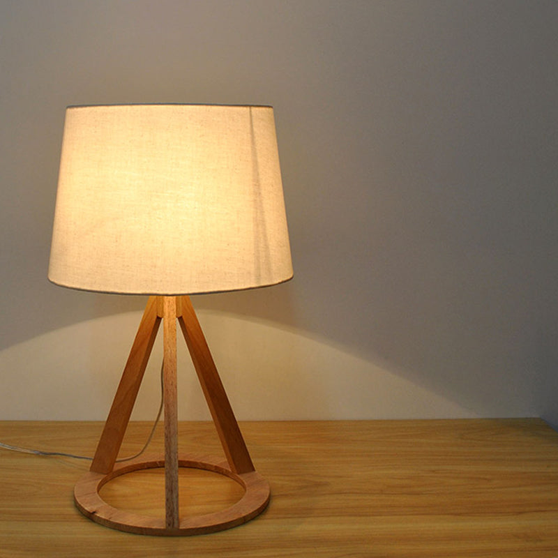 Éclairage de tâche de bulbe contemporain 1 Lampe de lecture du tambour conique blanc avec de l'ombre en tissu