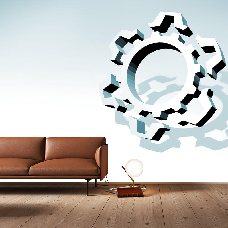 Industrial Gear Wall Mural Wallpaper Mildew Resistant Wall Covering for Wall Decor