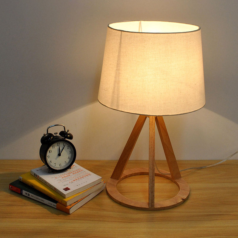 Éclairage de tâche de bulbe contemporain 1 Lampe de lecture du tambour conique blanc avec de l'ombre en tissu