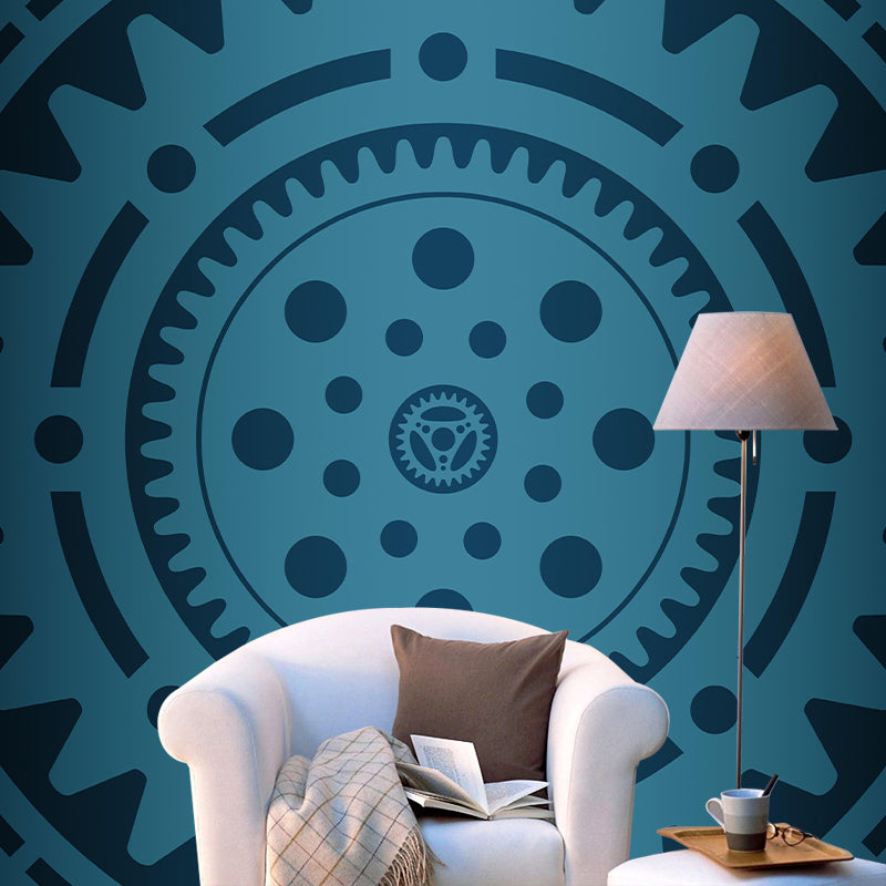 Industrial Gear Mural Wallpaper Mildew Resistant Wall Covering for Decoration