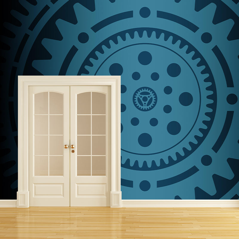 Industrial Gear Mural Wallpaper Mildew Resistant Wall Covering for Decoration