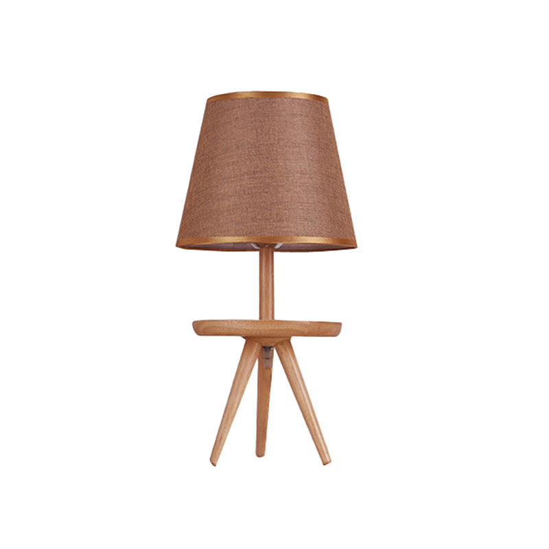 1 Kopfstudientisch hellem Modernismus brauner kleiner Schreibtischlampe mit ausgestattetem Stofffarben