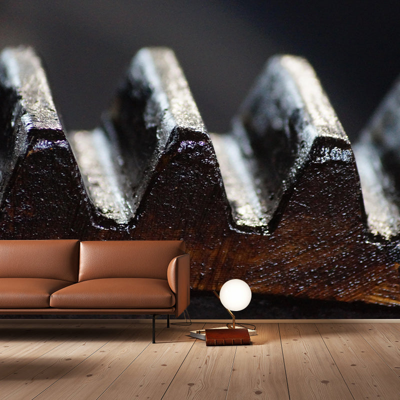 Metal Gear Wall Mural Wallpaper Mildew Resistant Wall Covering for Decoration