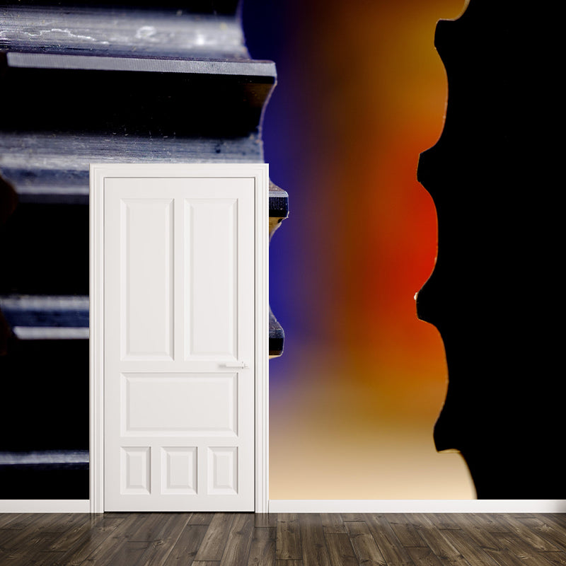 Metal Gear Wall Mural Wallpaper Mildew Resistant Wall Covering for Decoration