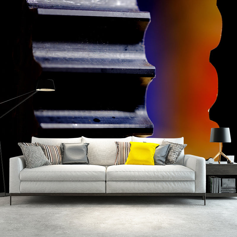 Metal Gear Wall Mural Wallpaper Mildew Resistant Wall Covering for Decoration