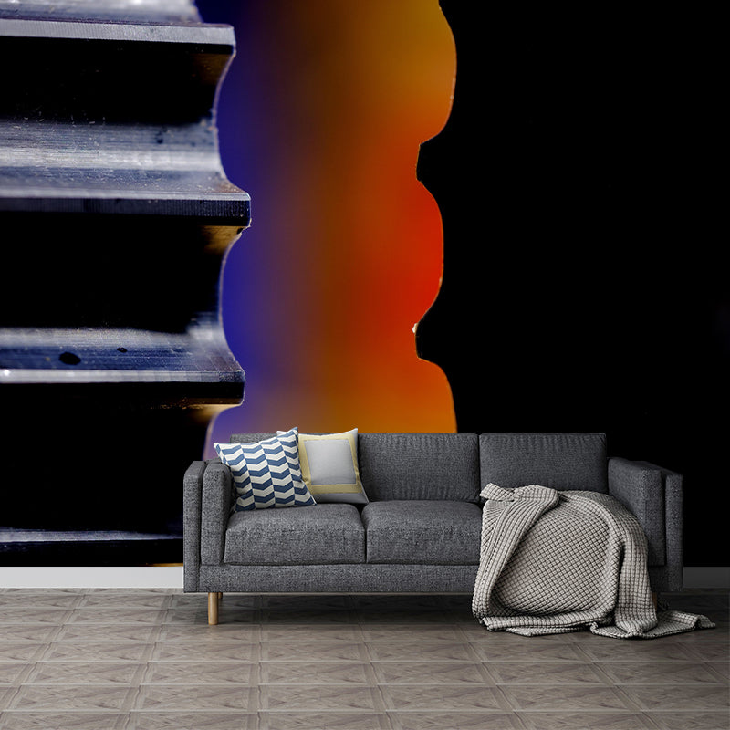 Metal Gear Wall Mural Wallpaper Mildew Resistant Wall Covering for Decoration