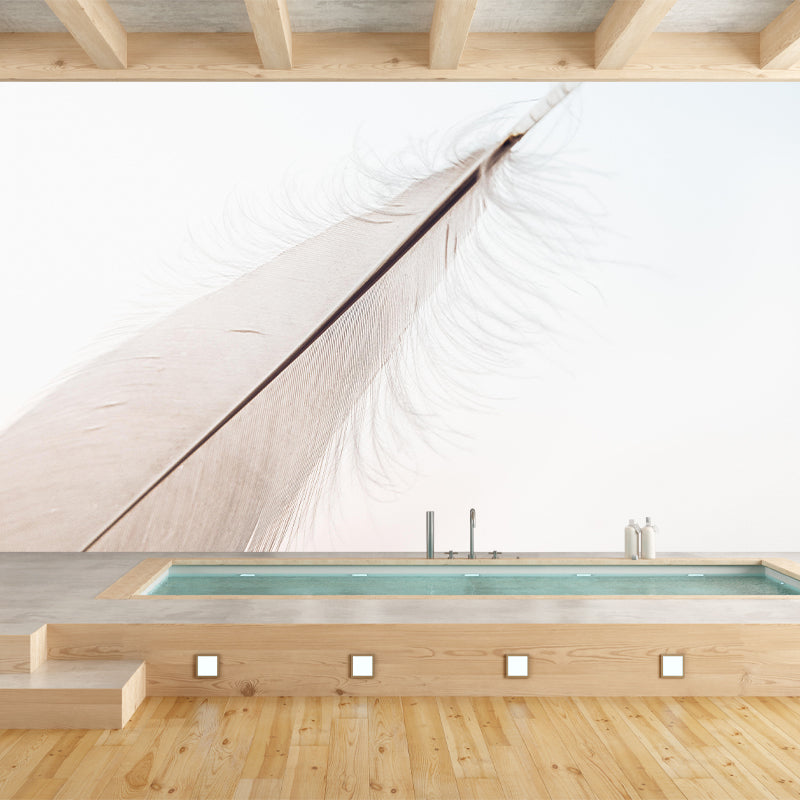 Soft Feather Wall Mural Wallpaper Mildew Resistant Wall Covering for Decoration