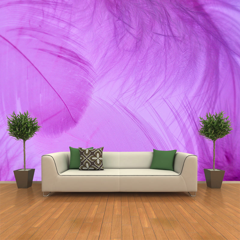 Soft Feather Wall Mural Wallpaper Mildew Resistant Wall Covering for Decoration