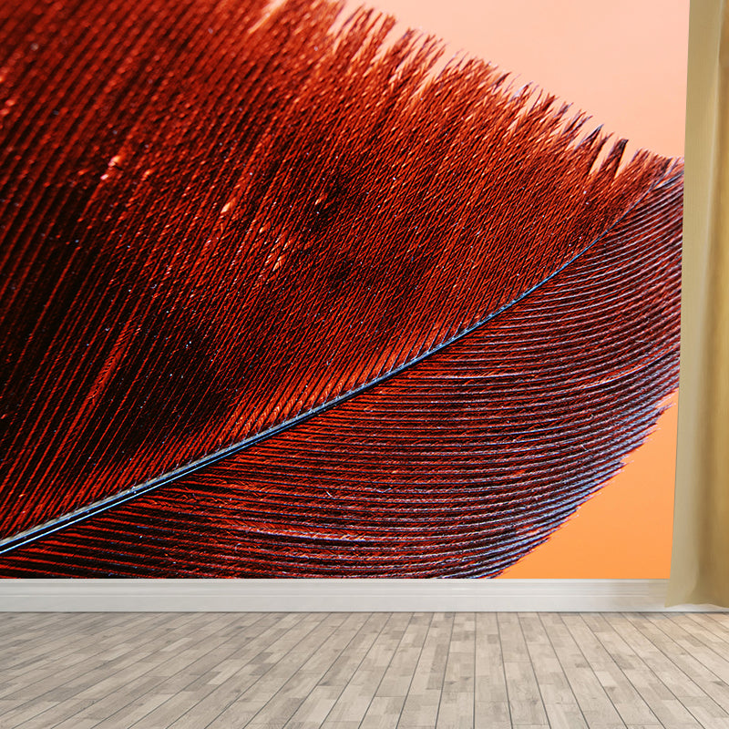Beautiful Bird Feather Wall Mural Wallpaper Mildew Resistant Wall Covering for Decoration