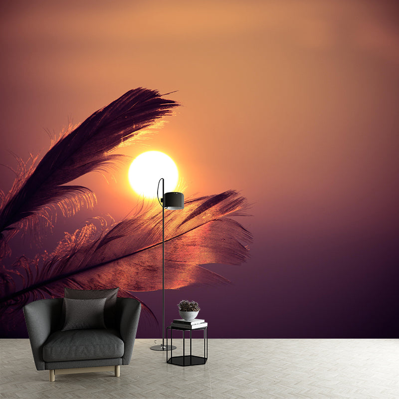 Feather Wall Mural Wallpaper Mildew Resistant Wall Covering for Decoration