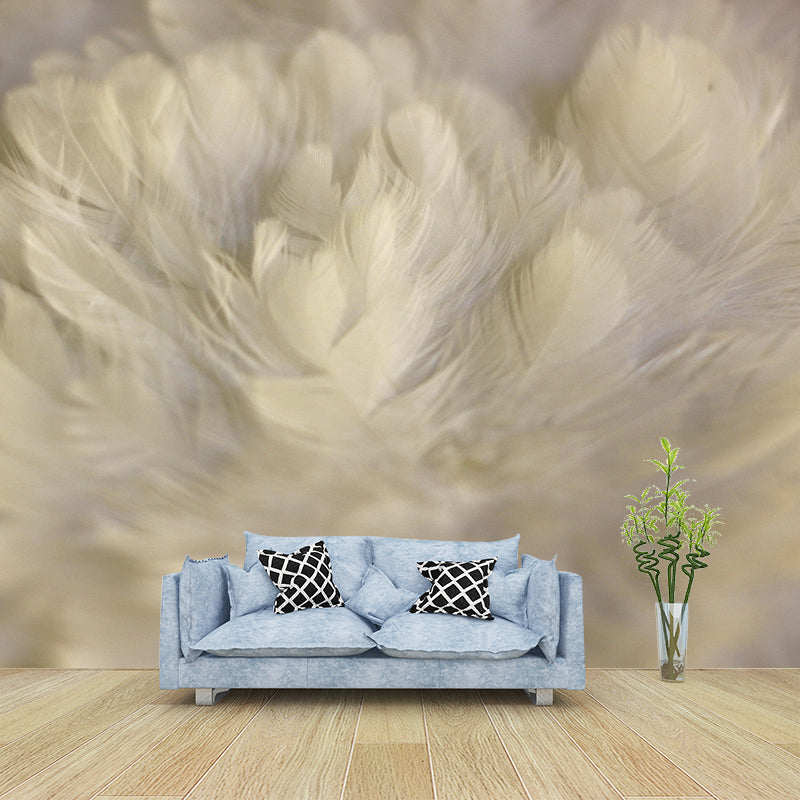Feather Wall Mural Wallpaper Mildew Resistant Wall Covering for Bedroom
