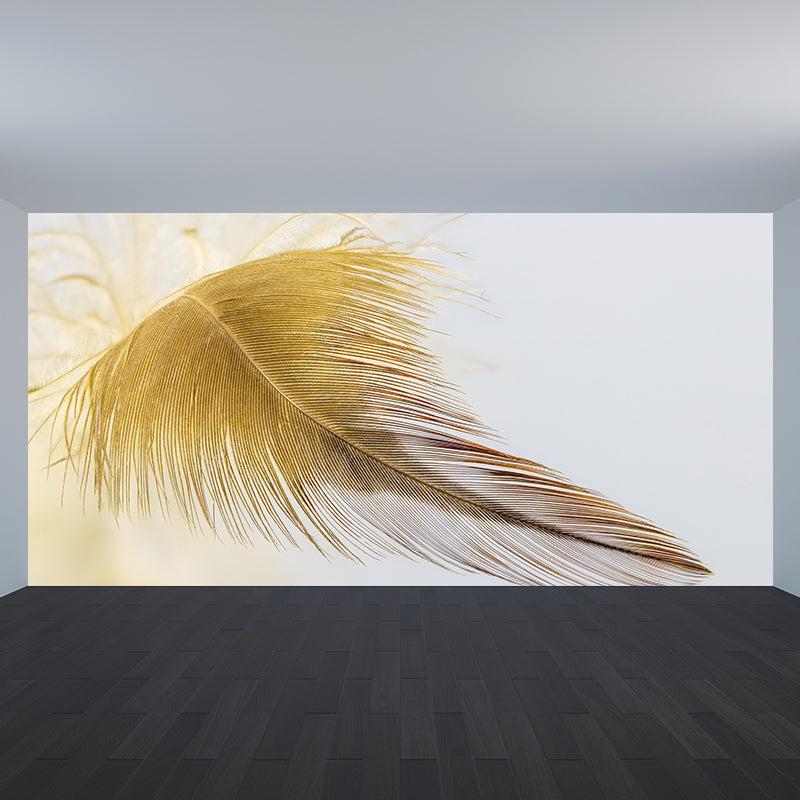 Bird Feather Wall Mural Wallpaper Mildew Resistant Wall Covering for Decoration