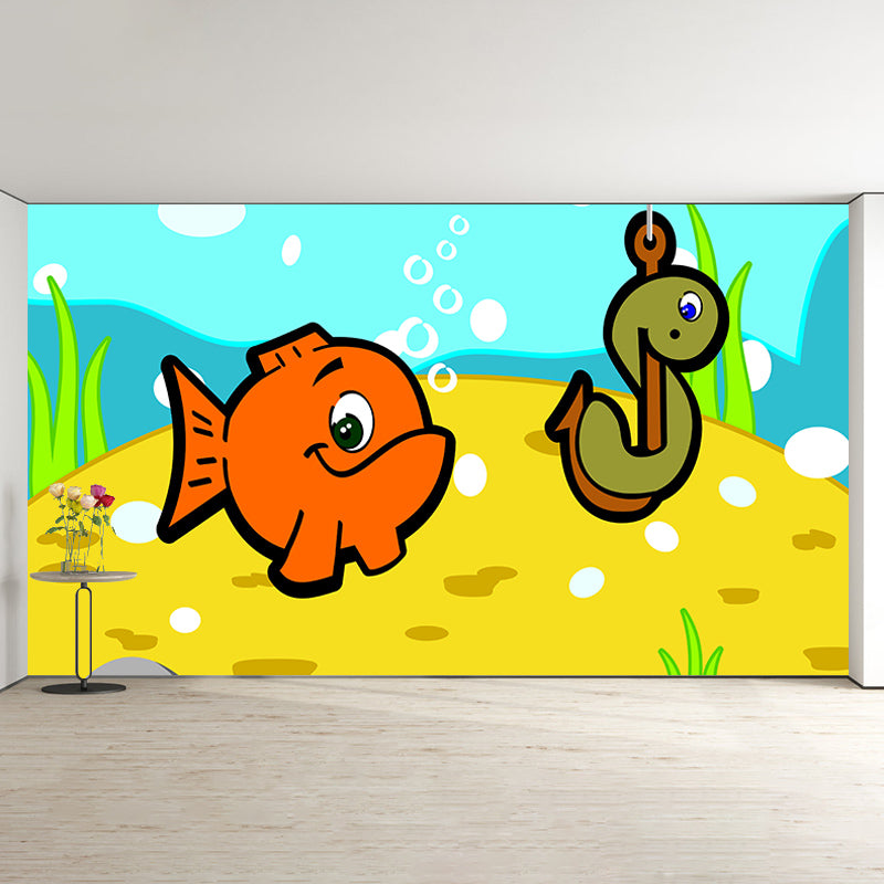 Tropical Underwater Life Mural Decal Moisture Resistant Contemporary Bedroom Wall Covering