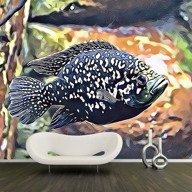 Tropical Underwater Life Mural Decal Moisture Resistant Contemporary Bedroom Wall Covering