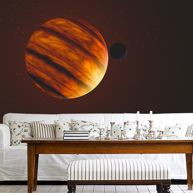 Dark Outer Space Mural Stain-Resistant Wall Decor for Guest Room, Personalized Size