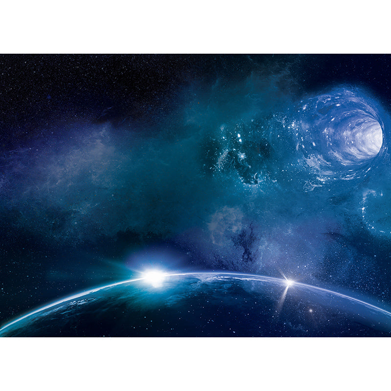Dark Outer Space Mural Stain-Resistant Wall Decor for Guest Room, Personalized Size