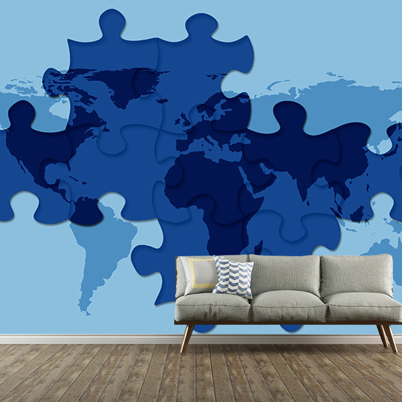 Map Illustration Mural Decal Eco-friendly Wallpaper for Meeting Room Bedroom