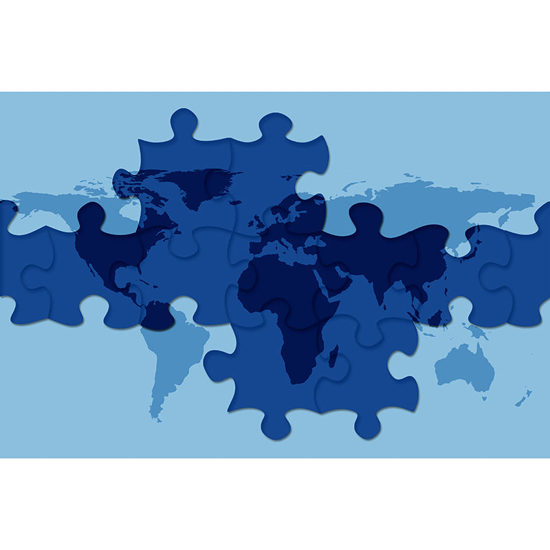 Map Illustration Mural Decal Eco-friendly Wallpaper for Meeting Room Bedroom